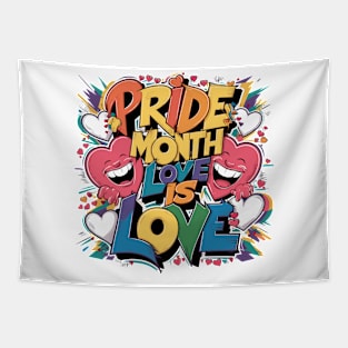 Pride Month Love Is Love LGBTQ LGBTQIA+ Tapestry