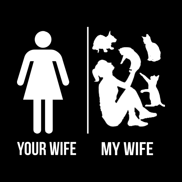 Your Wife - My Wife Cat Lover T-Shirt by padma