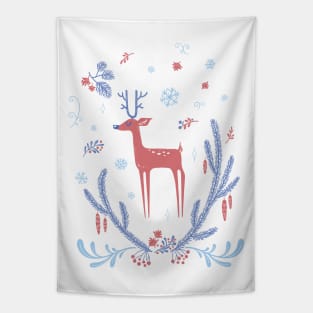 Winter Tale Deer Tapestry