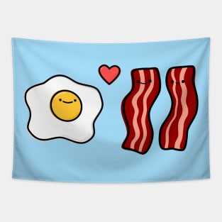 Cute Bacon And Egg Breakfast Tapestry