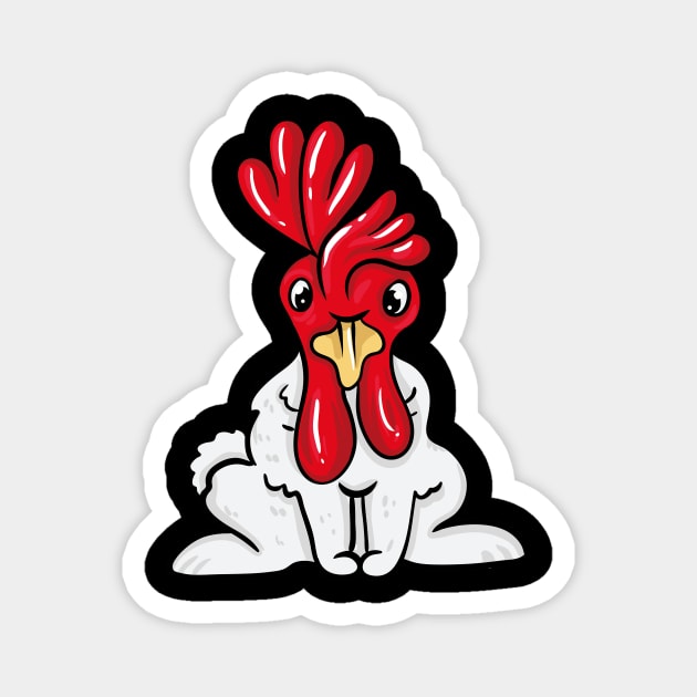 Chicken Rabbit Magnet by LetsBeginDesigns