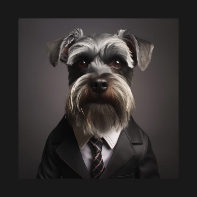 Miniature Schnauzer Dog in Suit by Merchgard