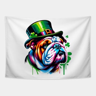 English Bulldog Celebrating Saint Patrick's Day Tapestry