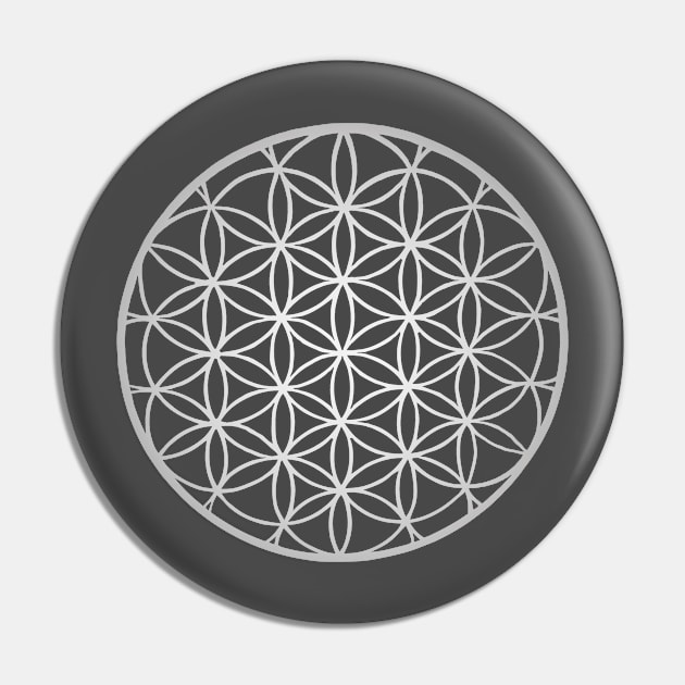 Flower of Life Mandala Silver Pin by Teenugs