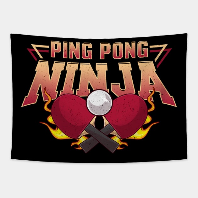 Ping Pong Ninja Table Tennis Pingpong Player Tapestry by theperfectpresents