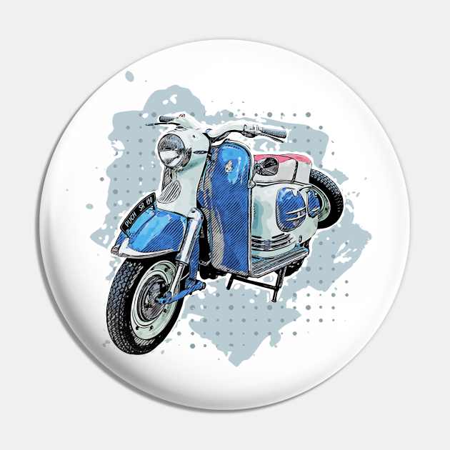 Motorcycle in blue Pin by Montanescu