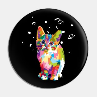 Cute Cat Gift for kitten lovers Colorful Rescue Adoption gift Pin