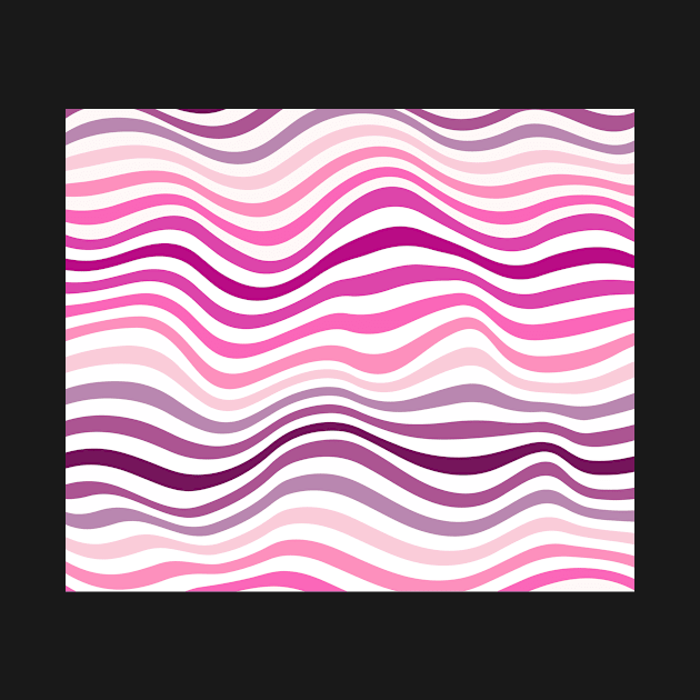 Pink Waves Stripes by timegraf