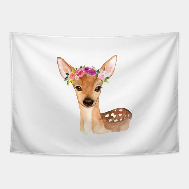 Cute Deer Baby Fawn Nursery Picture Tapestry by Abstractdiva