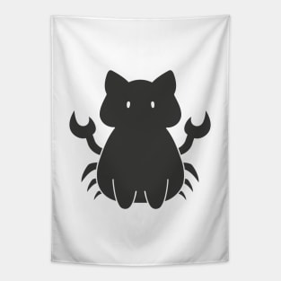 Cancer Cat Zodiac Sign (Black and White) Tapestry