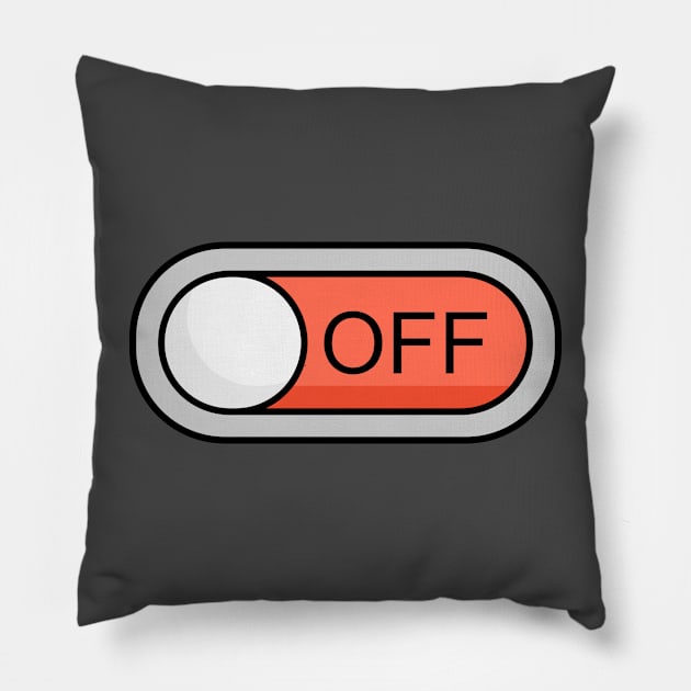 Off Toggle Button Pillow by THP Creative