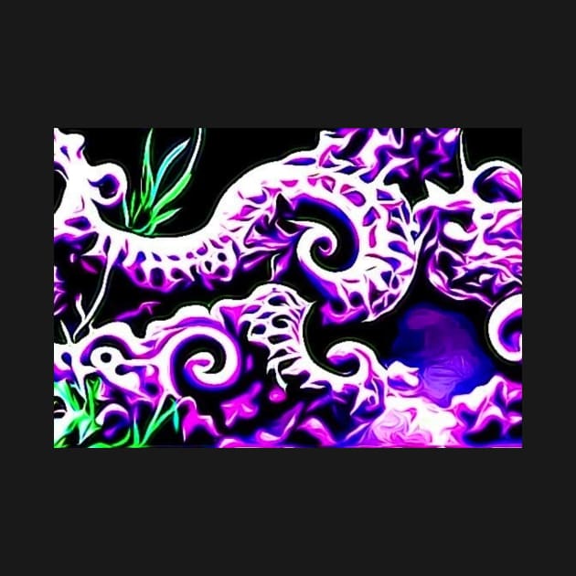 Fractal Art - Purple Aesthetic - Seahorses by BubbleMench