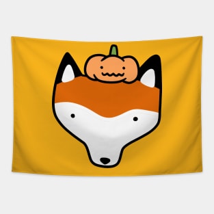 Pumpkin Fox Face Tapestry