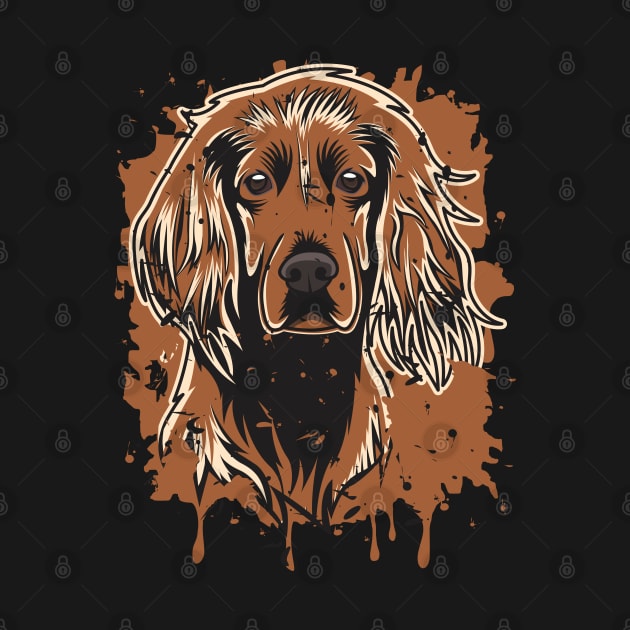 Irish Setter Splatter Art with Light Accents by Dogiviate