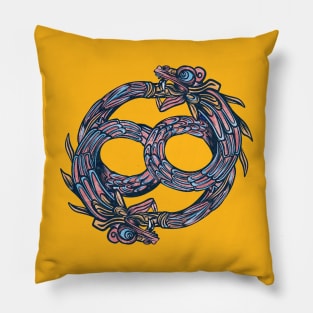 Ouroboros Quetzalcoatl Mexican Design Pillow