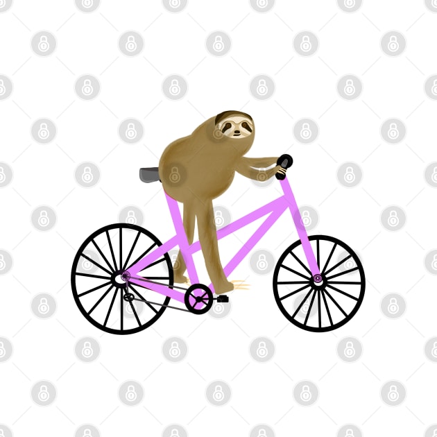 Sloth Riding a Lavender Bicycle by CatGirl101