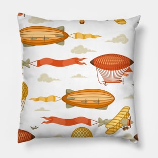 Balloons, Zeppelins and Airplanes Pillow