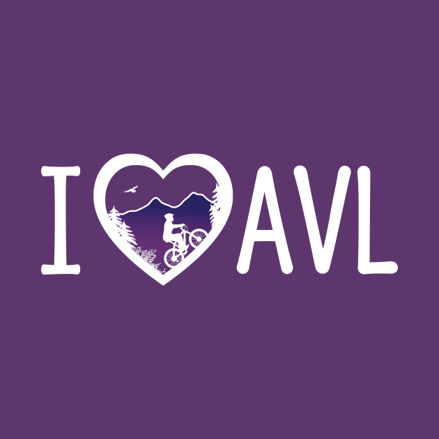 I Love AVL Biking - WO PurpleBG 04 by AVL Merch