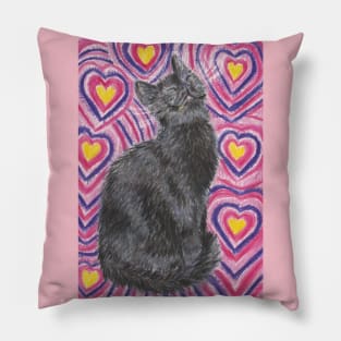 Happy cat Valentine Pillow