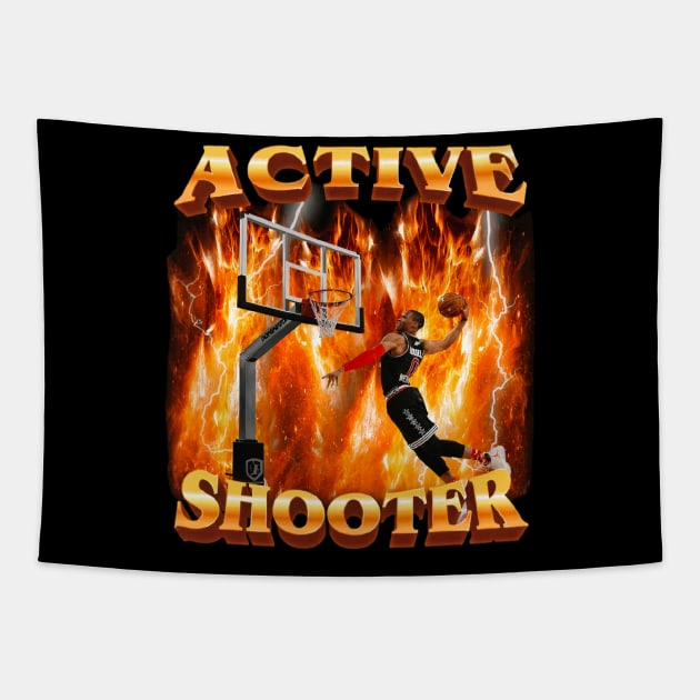 Active Shooter Shirt Funny basketball Meme Tapestry by KC Crafts & Creations