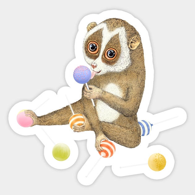 Candy Crush Slow Loris Lollipops Sticker Teepublic