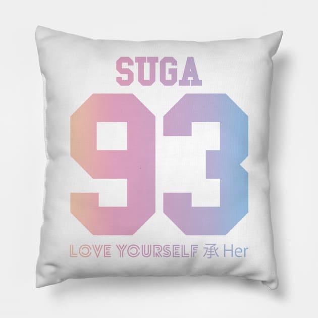 BTS (Bangtan Boys) LOVE YOURSELF 轉 'Her' Suga 93 Jersey Pillow by iKPOPSTORE
