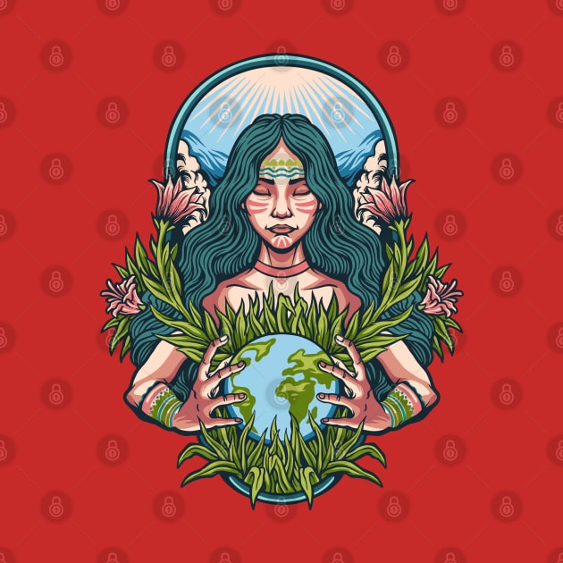 Mother earth illustration by Mako Design 