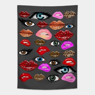 Novelty Lips and Eyes Tapestry