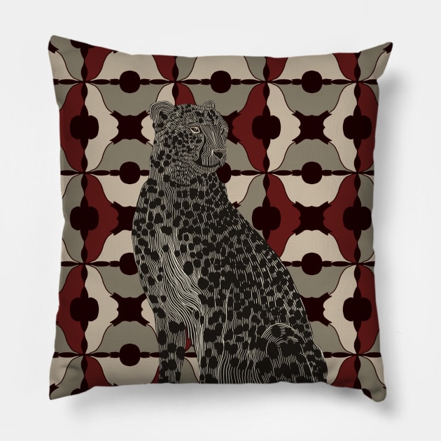 Sitting Cheetah - African Wildlife Pillow by Suneldesigns