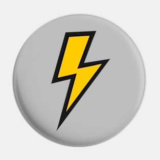 Yellow Lightning Bolt with Black Outline Pin