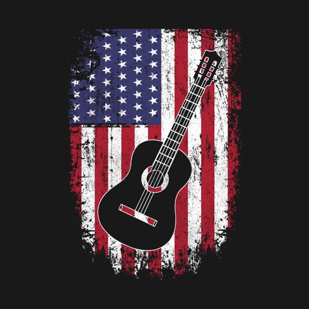 Guitar American Flag Patriot Graphic USA Patriotic Guitarist by Kens Shop