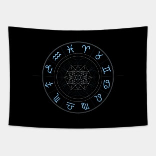 Zodiac Signs Wheel Tapestry