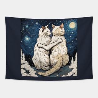 Vintage Platonic Soulmates Ragdoll Cat Best Friends Forever Relationship Tapestry