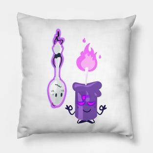 Silver Spoon and Candle (Inanimate Insanity) Pillow