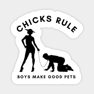 Chicks Rule Boys Make Good Pets Humor Female Empowerment Feminism Magnet