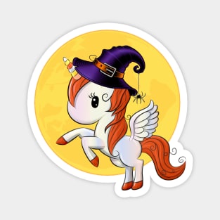 Halloween Unicorn Pegasus Witch Magnet