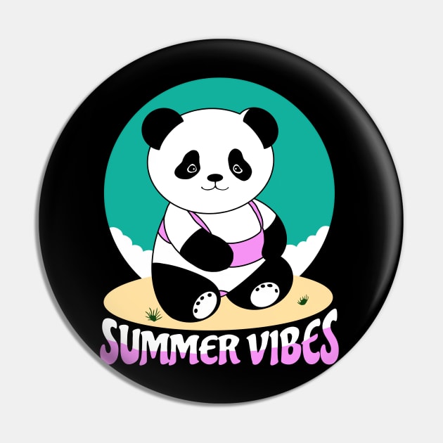 Summer Vibes Panda Pin by Tezatoons