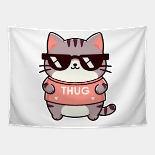 Thug cat Life Tapestry