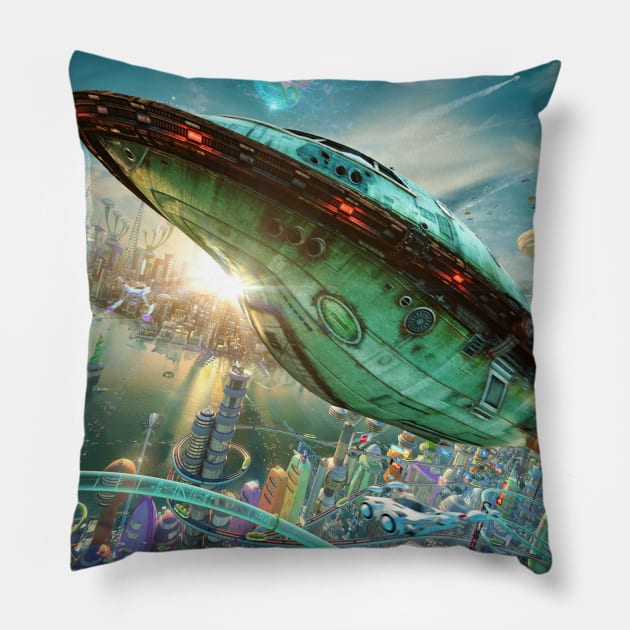 Planet Express in New New York Pillow by seccovan