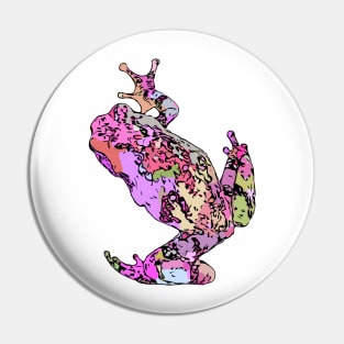 Pink Tree Frog Climbing Colorful Purple Pin