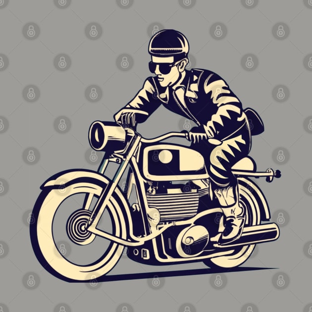 Motorcycle 1970’s Graphic Design by BlueLine Design