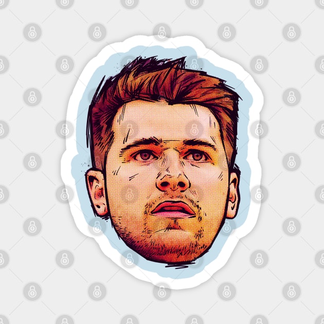 Luka Doncic Comic Head Magnet by Basic Lee