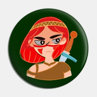 Girl with Sword Pin