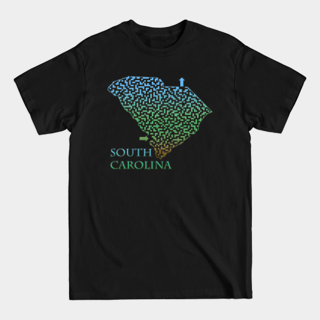 Discover State of South Carolina Colorful Maze - South Carolina - T-Shirt