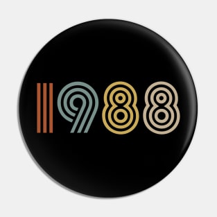 1988 Birth Year Retro Style Pin