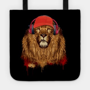 Cool Lion king,hipster, music band look 80s Tote