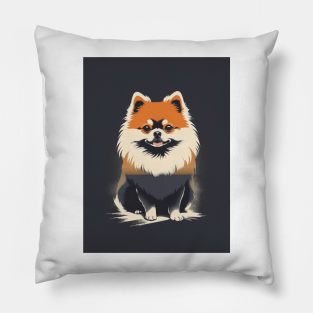 Pomeranian Dog 4 - Japanese Old Vintage Pillow