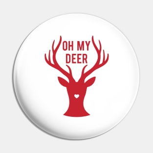 Oh my deer, red reindeer Pin