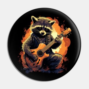 raccoon play guitar Pin