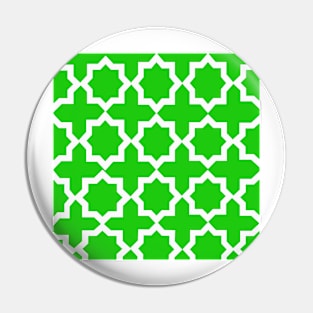 Green and White Lattice Design Pattern Pin